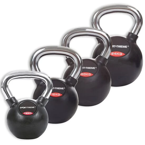 Sport-Thieme Kettlebell-Set "Gummiert Mit Glattem Chrom-Griff" 2 Sport-Thieme Kettlebell-Set "Gummiert Mit Glattem Chrom-Griff" – Bild 2