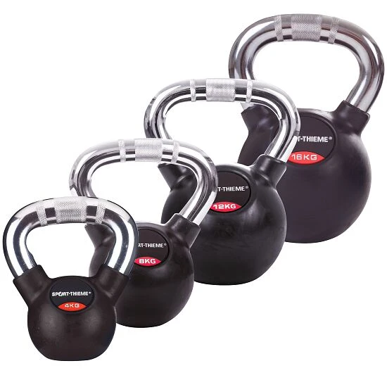 Sport-Thieme Kettlebell-Set "Gummiert Mit Chrom-Griff" 1 Sport-Thieme Kettlebell-Set "Gummiert Mit Chrom-Griff"